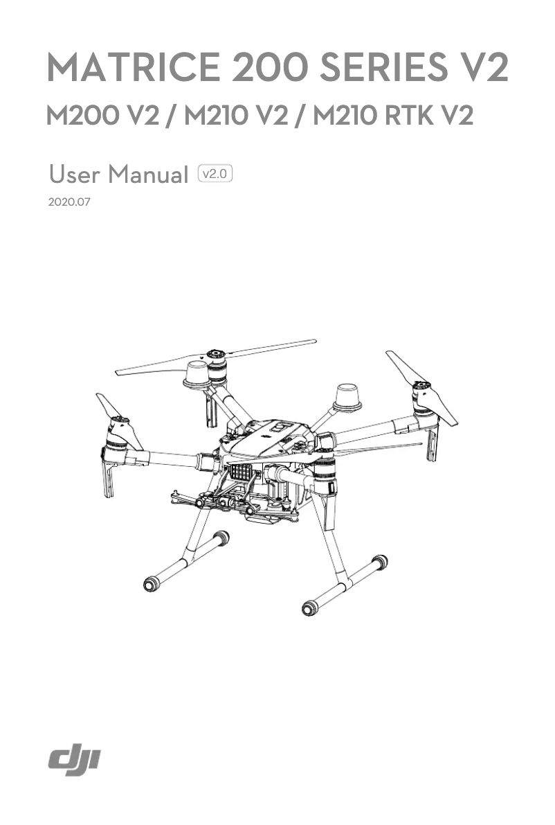 Page 1 de la notice Manuel utilisateur DJI Matrice 210 V2