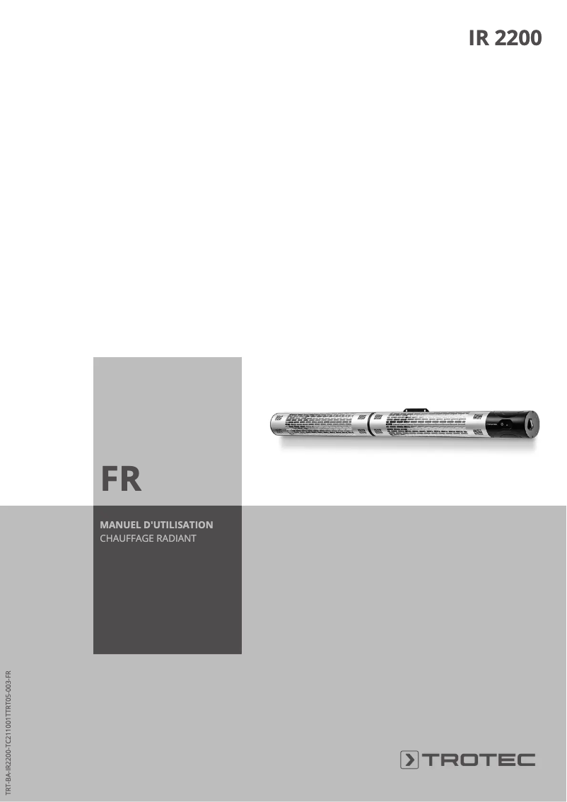 Page n°1 - Manuel utilisateur Trotec IR 2200