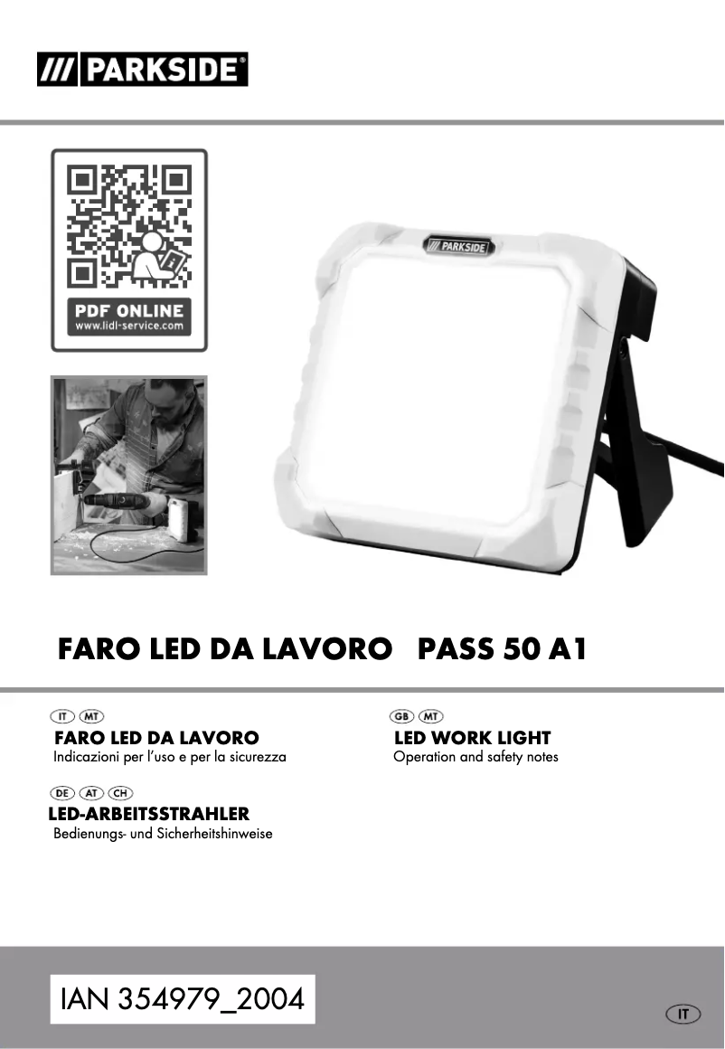 Page 1 de la notice Manuel utilisateur Parkside PASS 50 A1