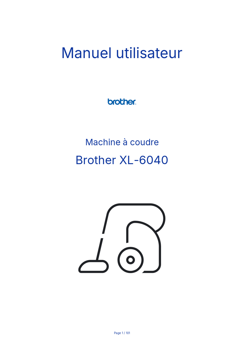 Page n°1 - Manuel utilisateur Brother XL-6040