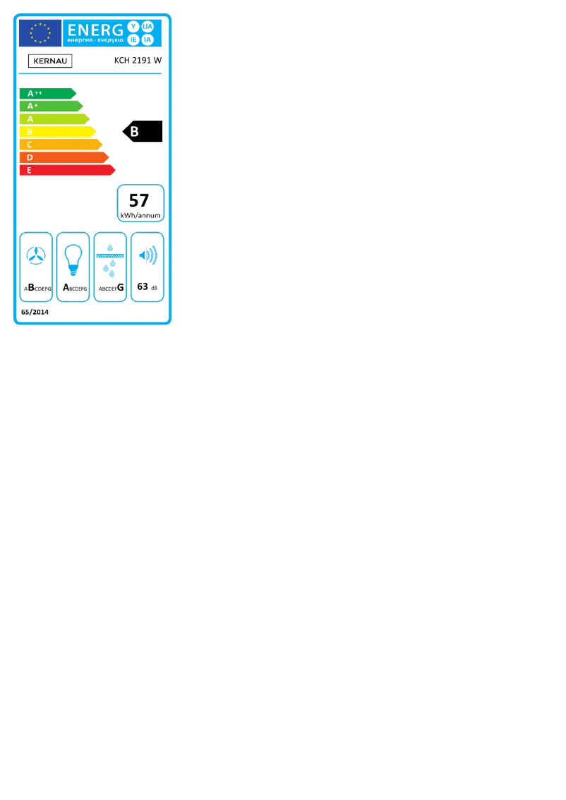 Page 1 de la notice Label énergétique Kernau KCH 2191 W