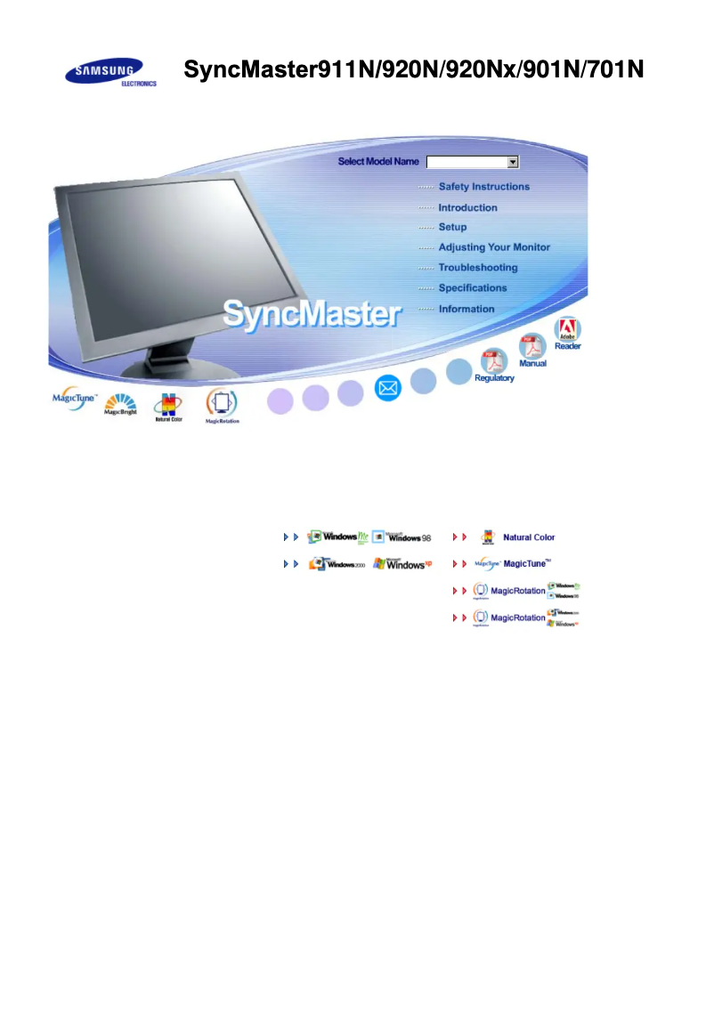 Image de la première page du manuel de l'appareil SyncMaster 920NX