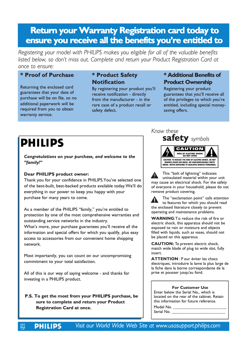 Page 1 de la notice Manuel utilisateur Philips 42PF7220A