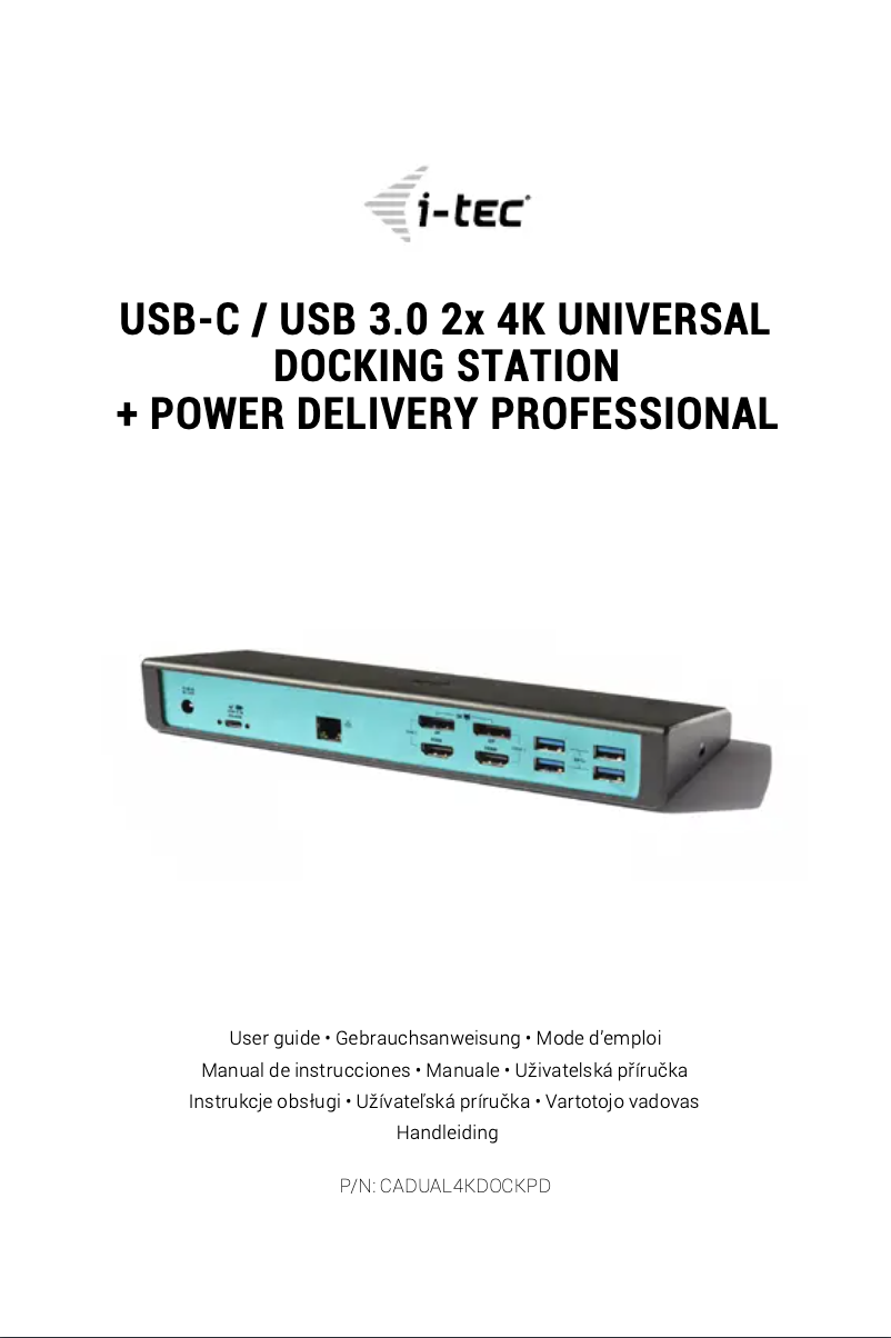 Page 1 de la notice Manuel utilisateur i-TEC CADUAL4KDOCKPD