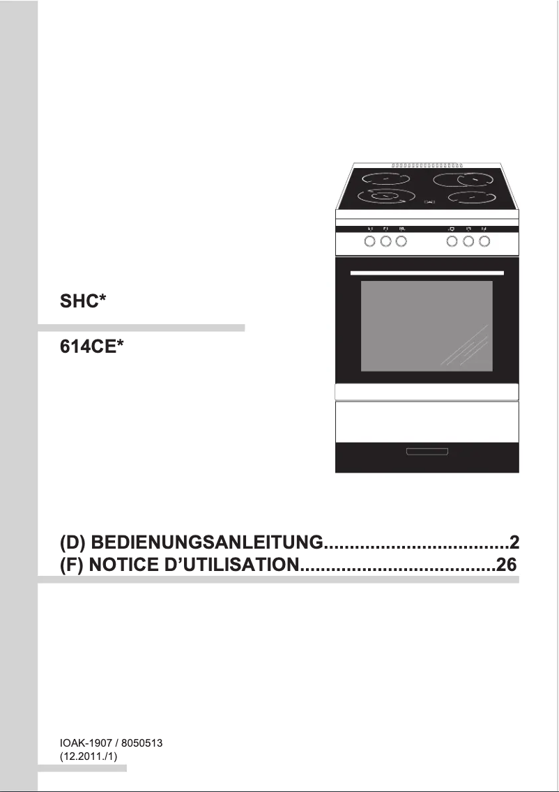 Page n°1 - Manuel utilisateur Amica SHC 11176 E