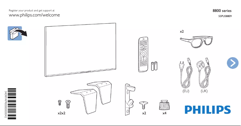 Image de la première page du manuel de l'appareil 55PUS8809