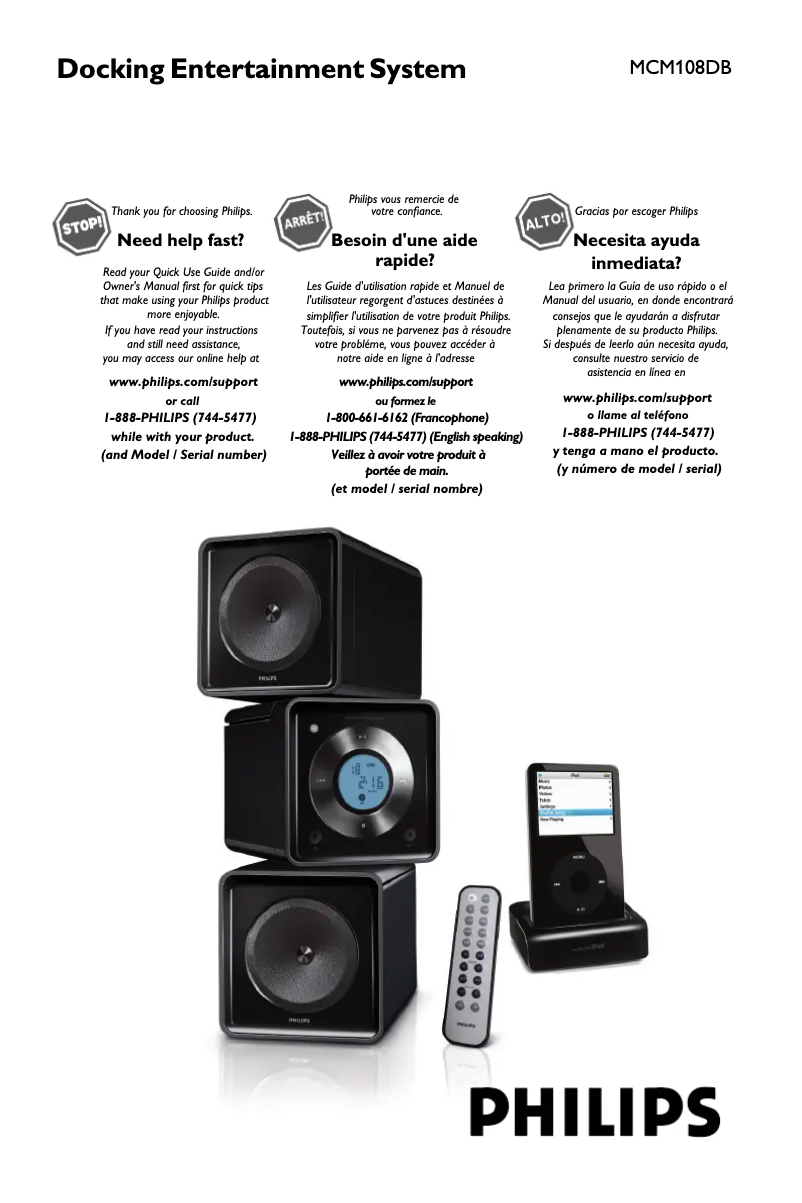 Image de la première page du manuel de l'appareil MCM108DB