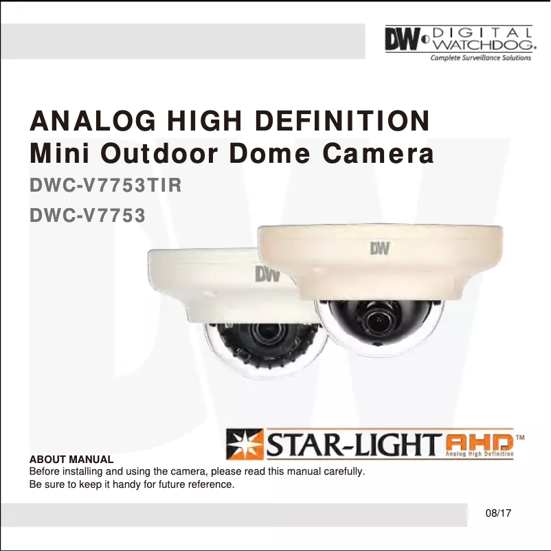 Page n°1 - Manuel utilisateur Digital Watchdog Star-Light AHD DWC-V7753TIR