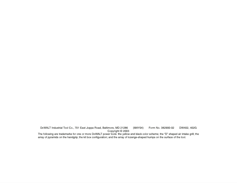 Image de la première page du manuel de l'appareil DW402
