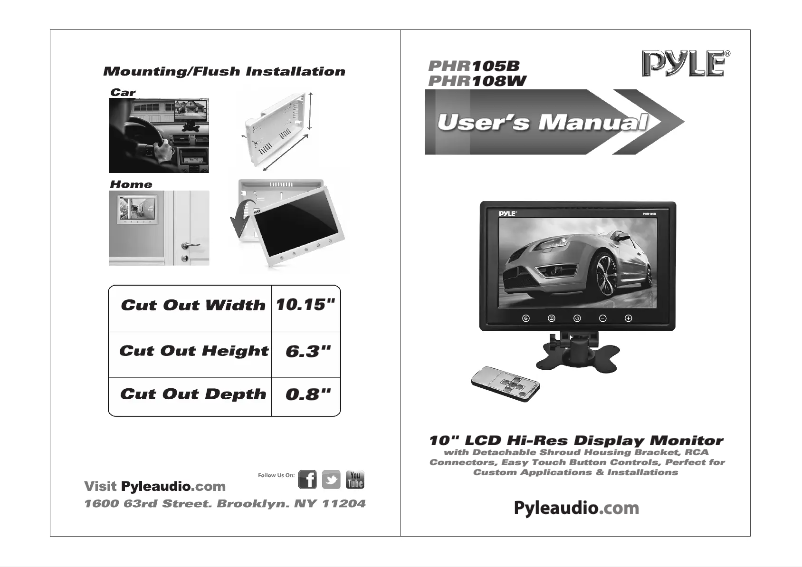 Page n°1 - Manuel utilisateur Pyle PHR108W
