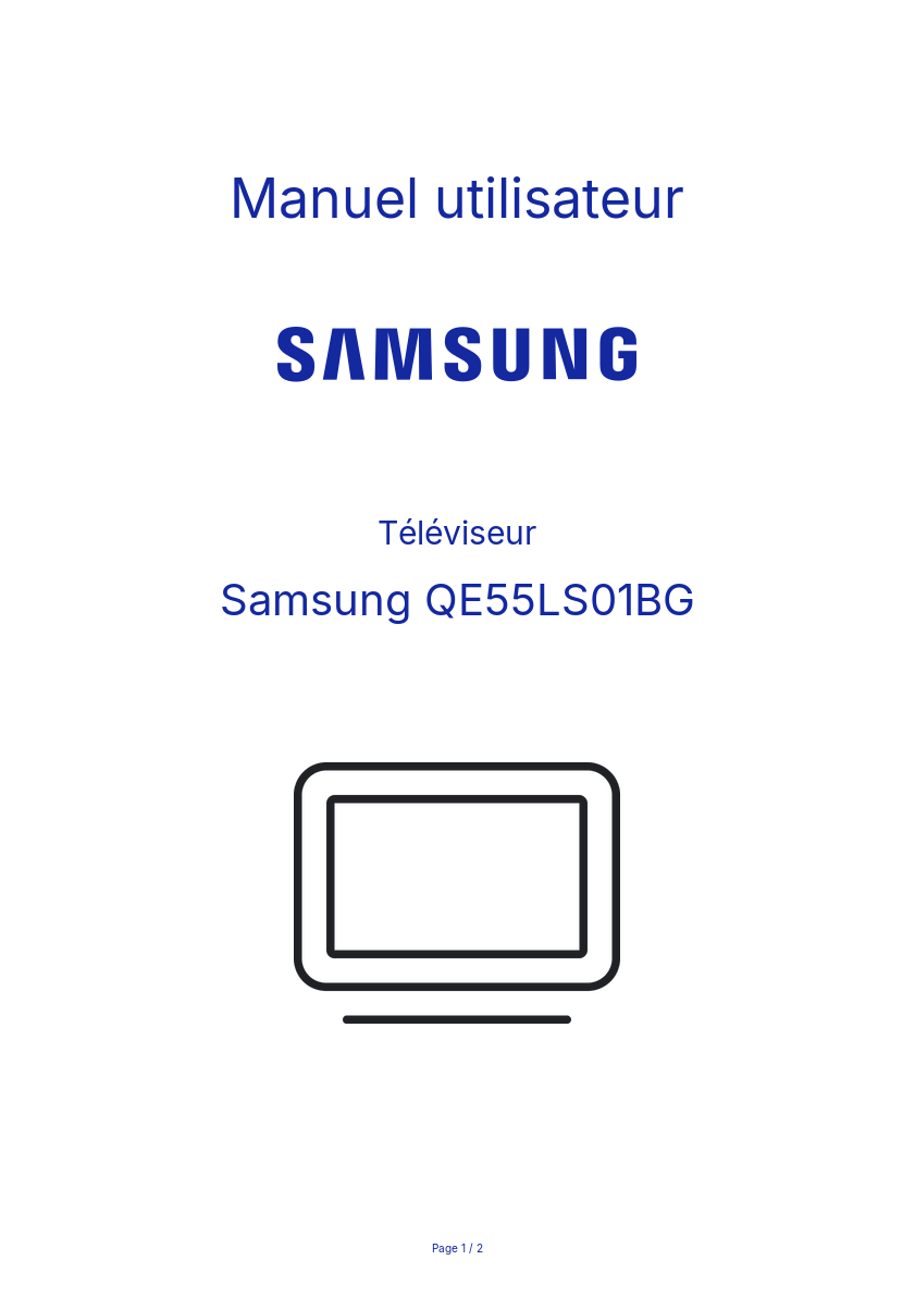 Page n°1 - Manuel utilisateur Samsung QE55LS01BG