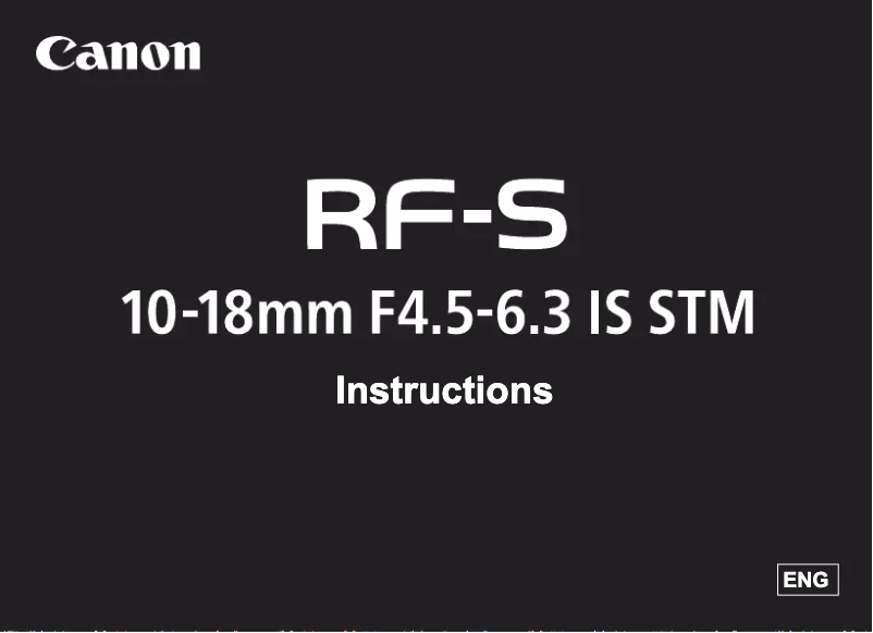 Image de la première page du manuel de l'appareil RF-S 10-18mm f/4.5-6.3 IS STM