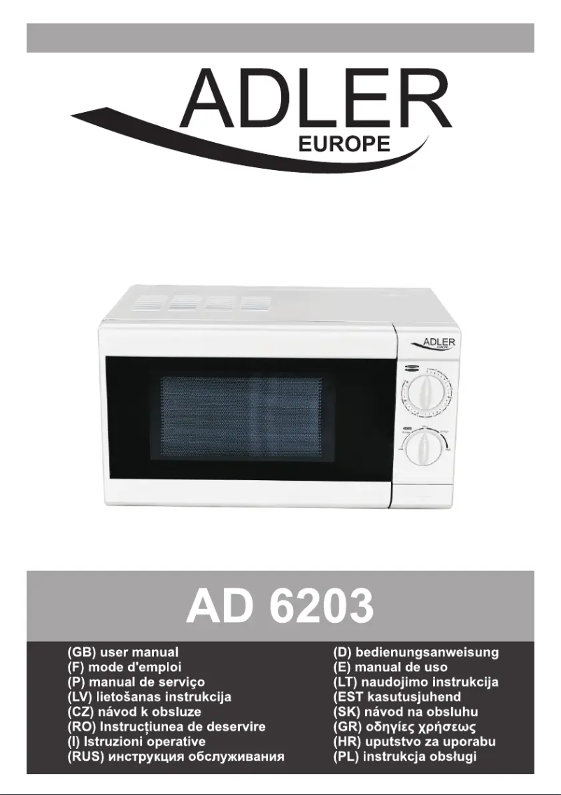 Page 1 de la notice Manuel utilisateur Adler AD 6203