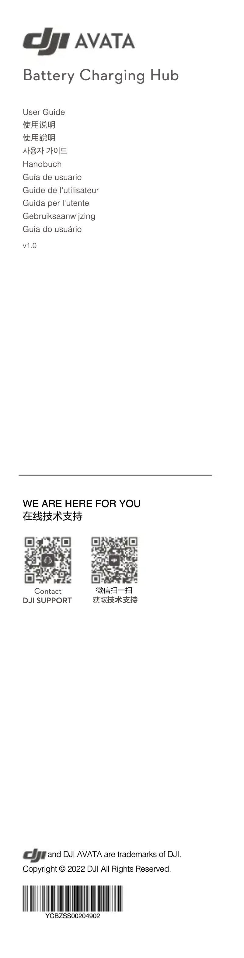 Page 1 de la notice Guide de démarrage rapide DJI Avata Battery Charging Hub