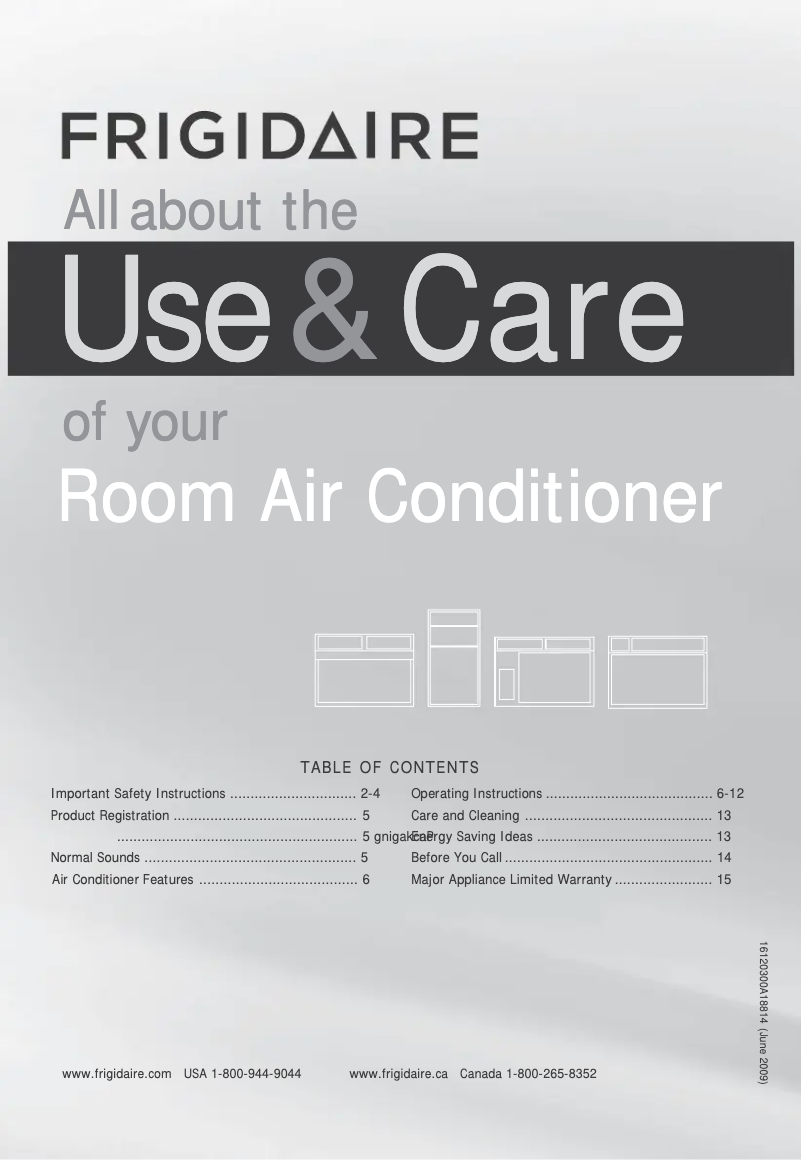 Page 1 de la notice Manuel d'utilisation et d'entretien Frigidaire FFRE053WA1