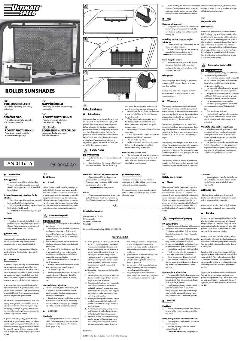 Page 1 de la notice Manuel utilisateur Ultimate Speed IAN 311615