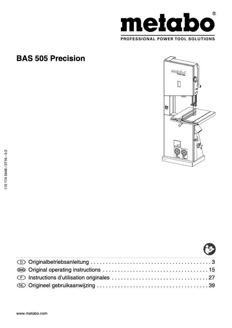 Imagen de la primera página del manual del dispositivo BAS 505 Precision