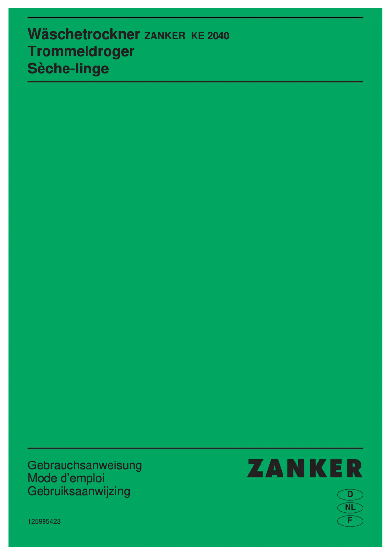 Página 1 del manual Manual de usuario Zanker KE 2040