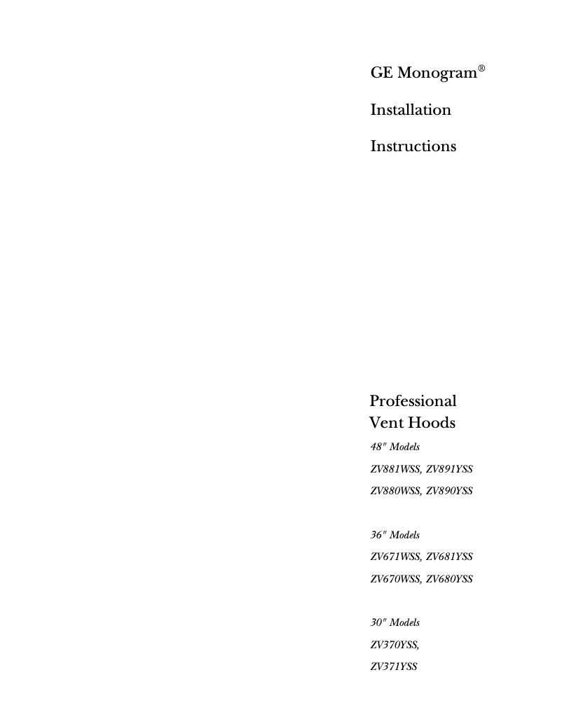 Página 1 del manual Manual de usuario GE ZX48AY