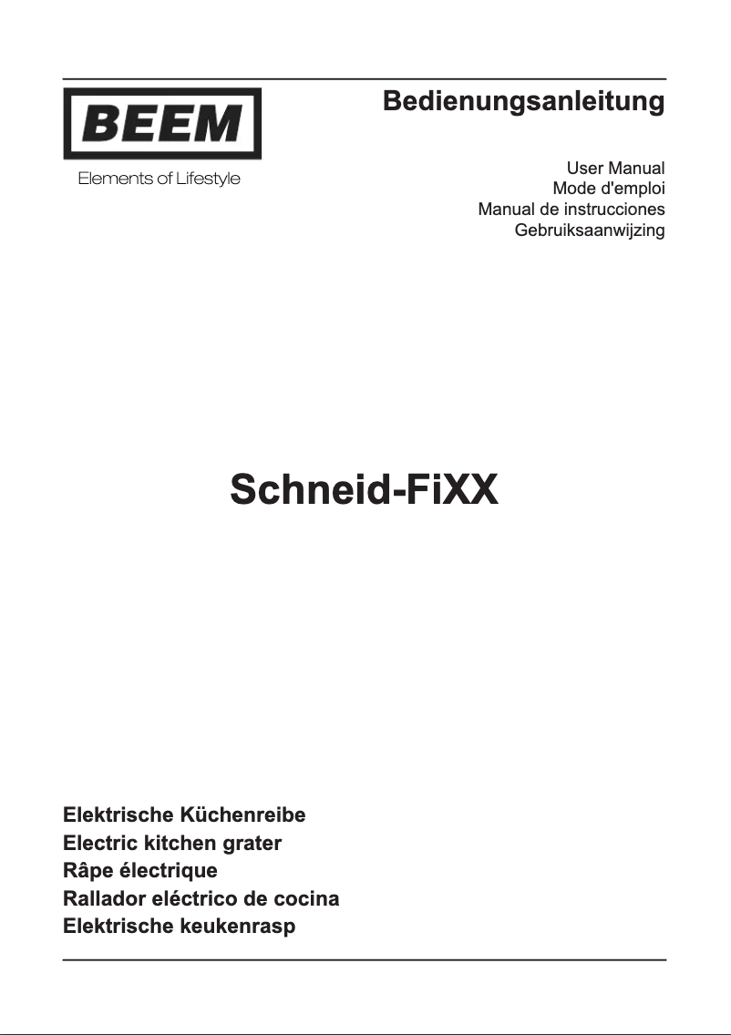 Page n°1 - Manuel utilisateur BEEM Schneid-FiXX