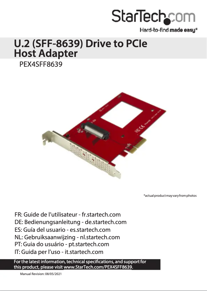 Página 1 del manual Manual de usuario StarTech.com PEX4SFF8639