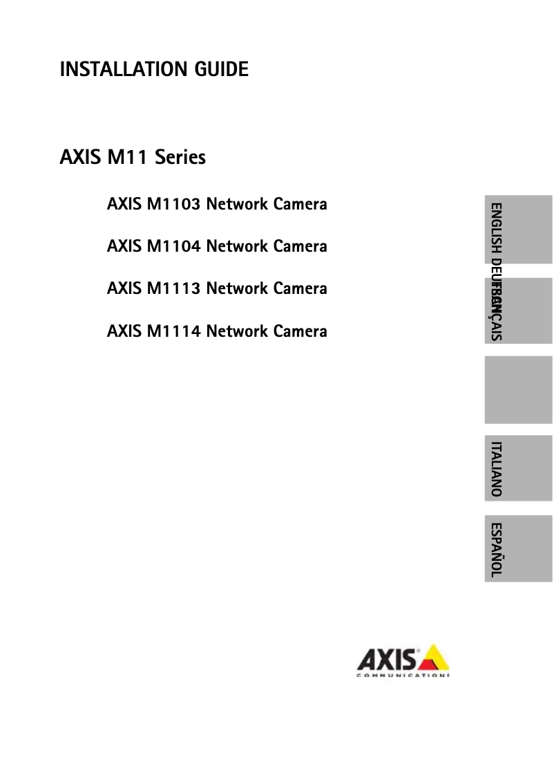Page 1 de la notice Manuel utilisateur Axis M1104