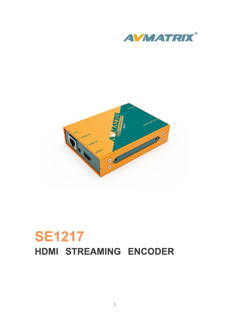 Página 1 del manual Manual de usuario AVMATRIX SE1217