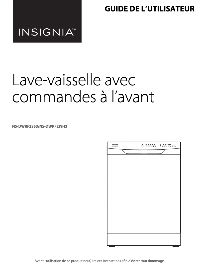 Page 1 de la notice Manuel utilisateur Insignia NS-DWRF2SS3