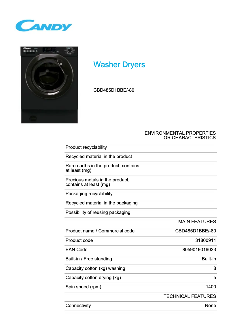 Image de la première page du manuel de l'appareil CBD485D1BBE/-80