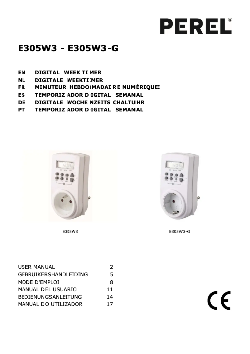 Page n°1 - Manuel utilisateur Perel E305W3