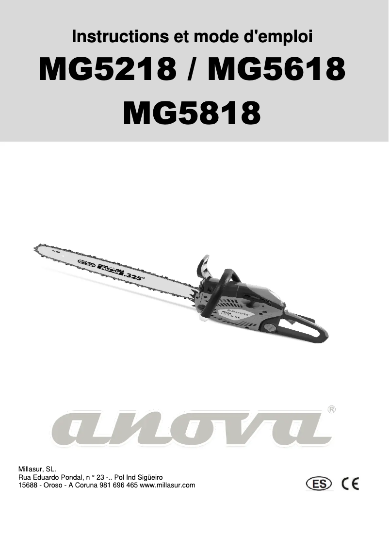 Image de la première page du manuel de l'appareil MG5818