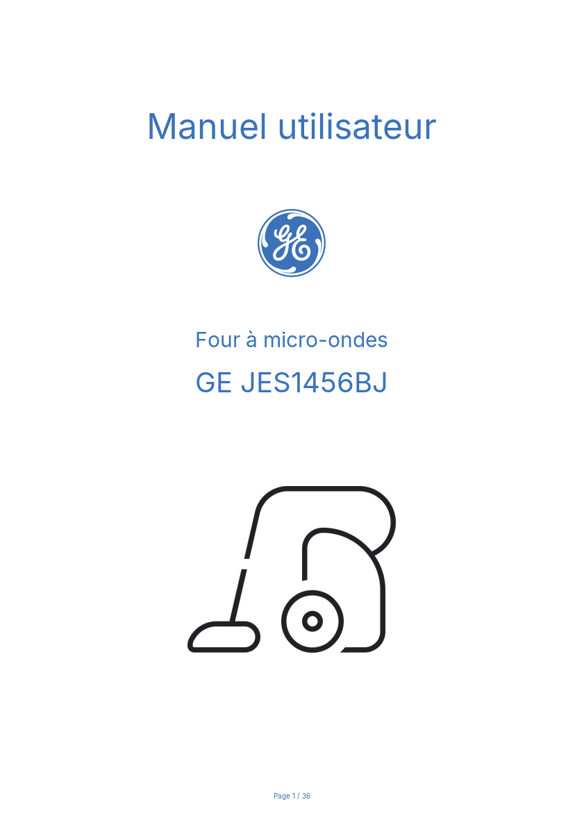 Page n°1 - Manuel utilisateur GE JES1456BJ