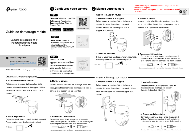 Page n°1 - Guide d'installation TP-Link Tapo C500