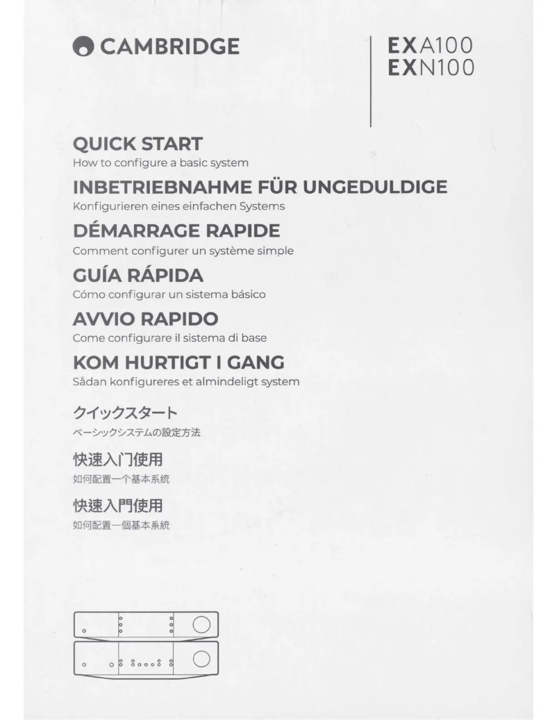 Page 1 de la notice Manuel utilisateur Cambridge EXN100