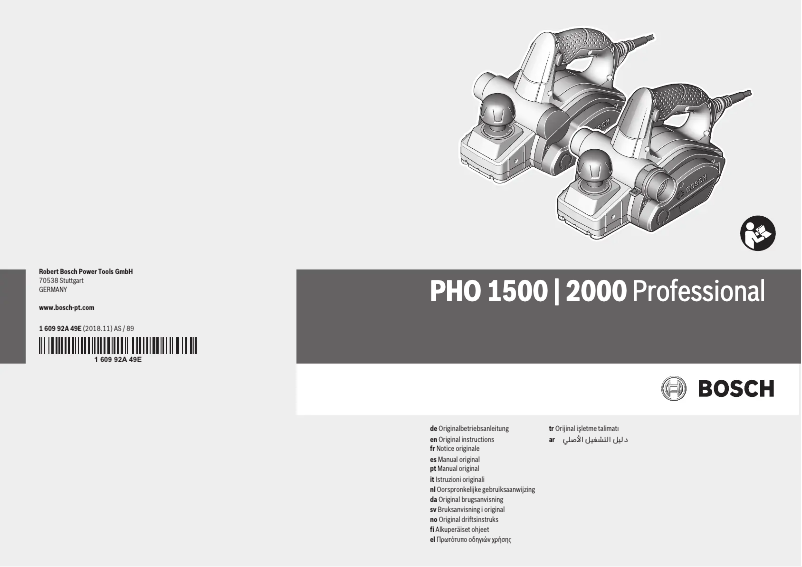 Page 1 de la notice Manuel utilisateur Bosch PHO 1500