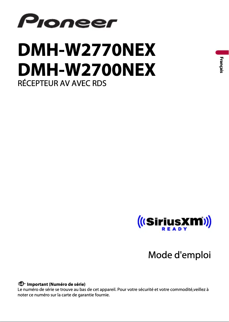 Page n°1 - Informations de garantie Pioneer DMHW-2770NEX