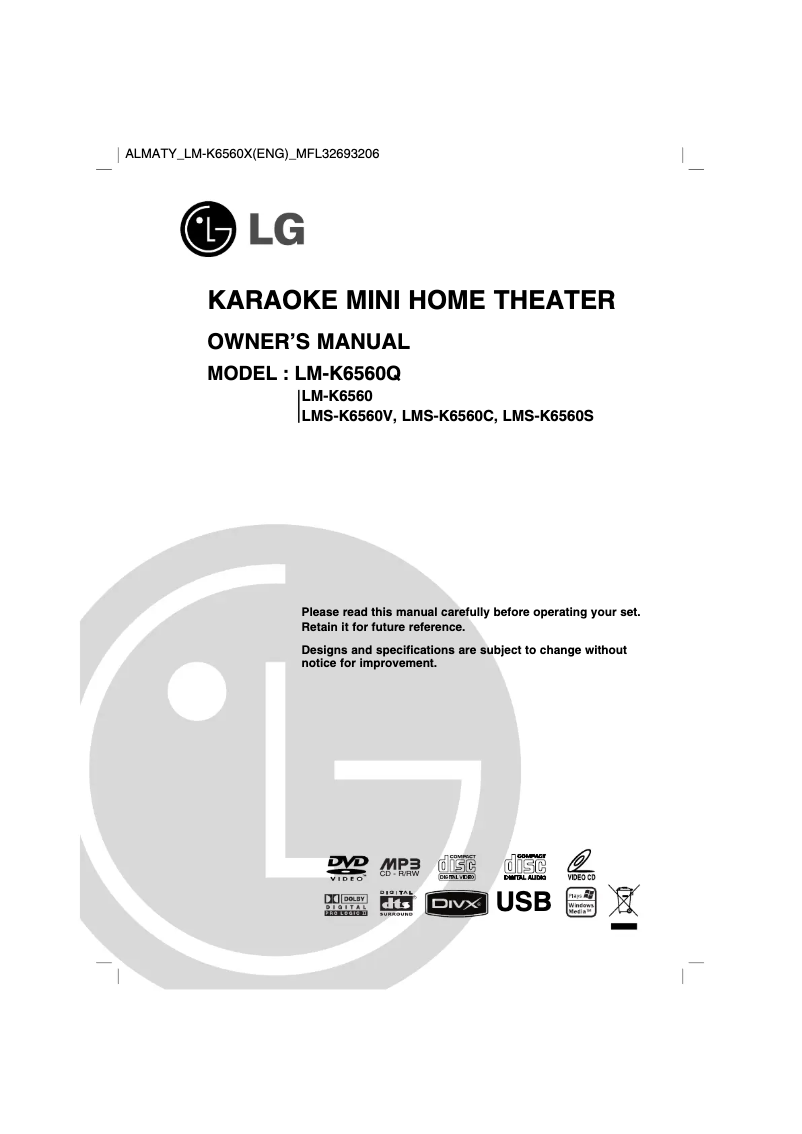 Page n°1 - Manuel utilisateur LG LM-K6560Q