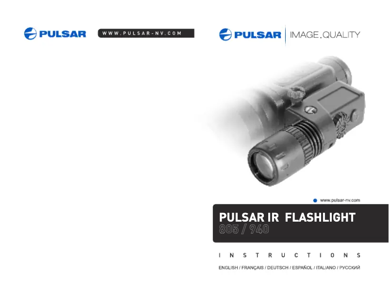 Page n°1 - Manuel utilisateur Pulsar 805