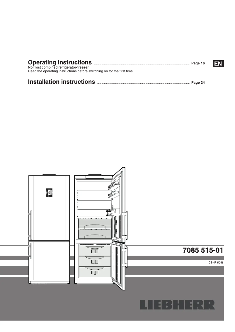 Page 1 de la notice Manuel utilisateur Liebherr CBNP 5056