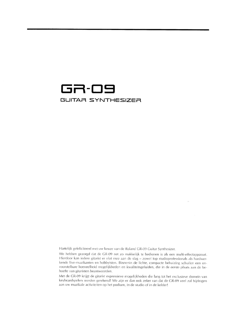 Page n°1 - Manuel utilisateur Roland GR-09