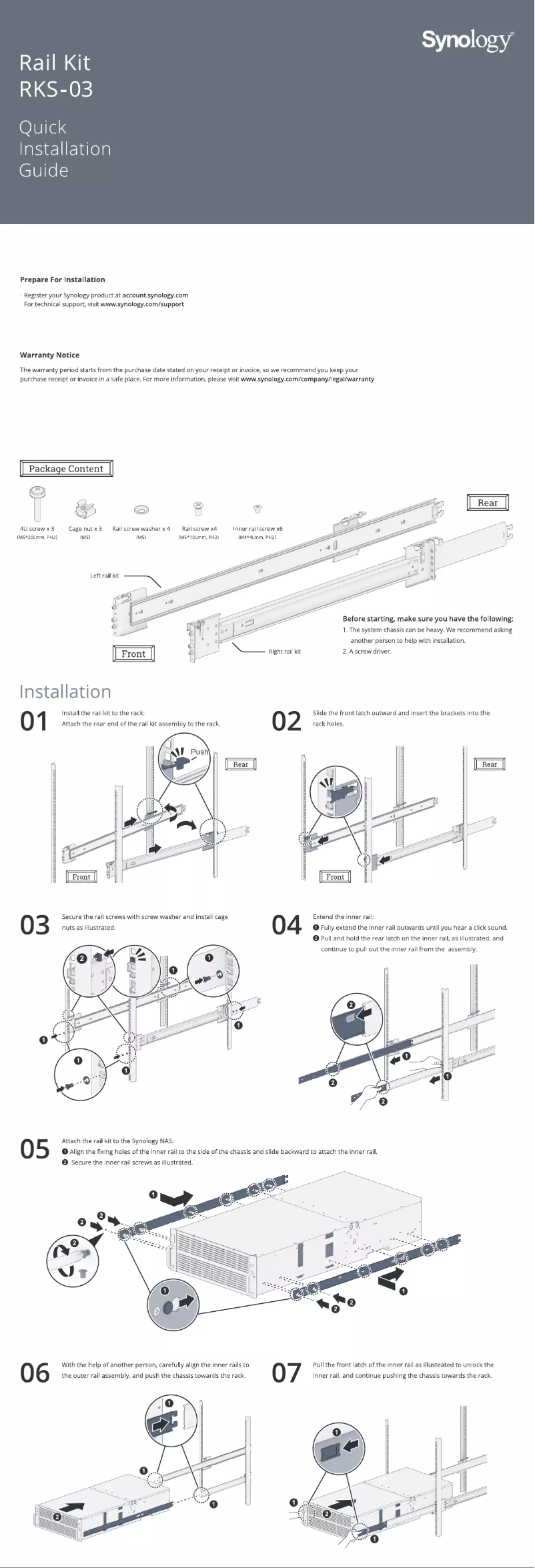 Page n°1 - Manuel utilisateur Synology RKS-03