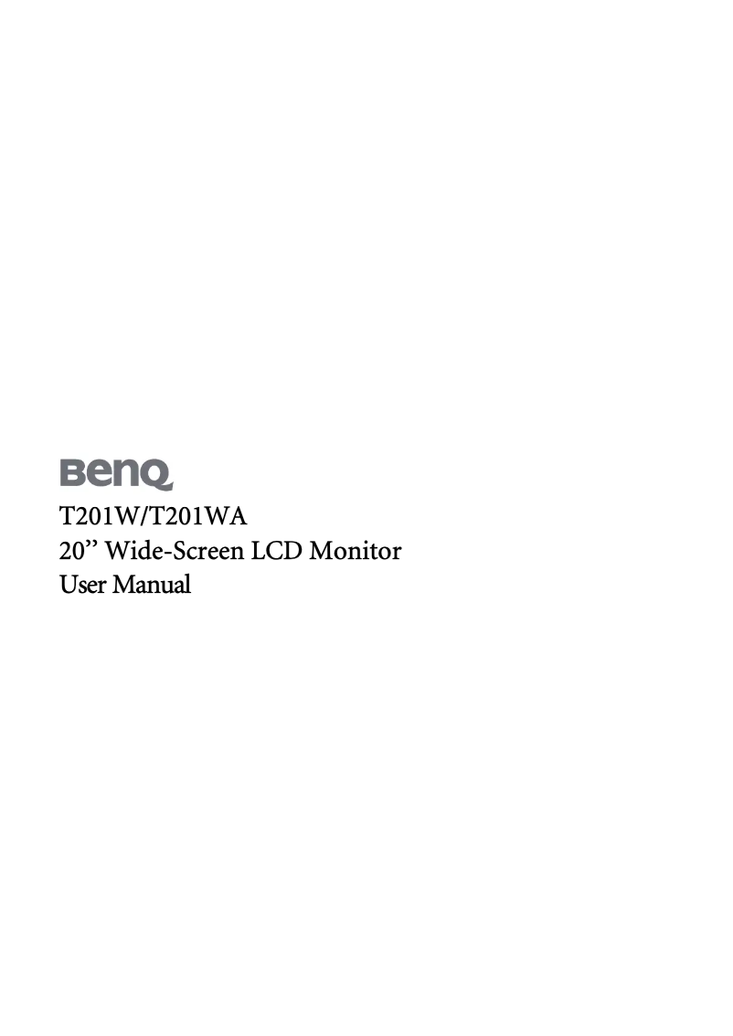 Page 1 de la notice Manuel utilisateur BenQ T201WA
