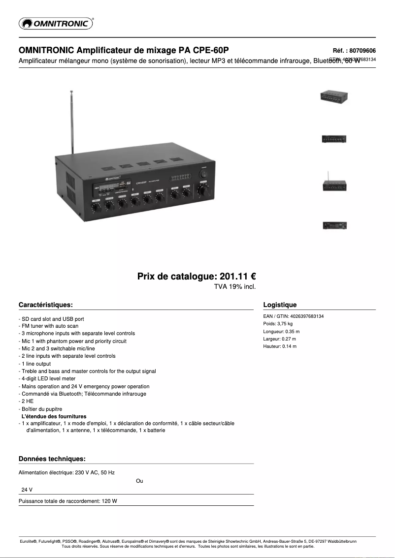 Image de la première page du manuel de l'appareil CPE-60P