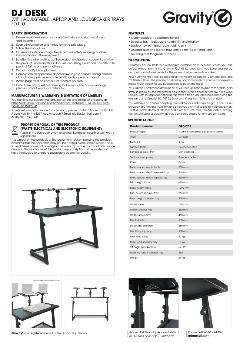 Image de la première page du manuel de l'appareil FDJT 01