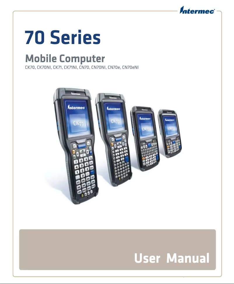 Page n°1 - Manuel utilisateur Intermec CK71a
