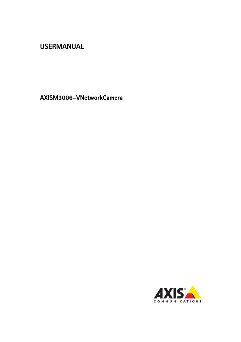 Page 1 de la notice Manuel utilisateur Axis M3006-V