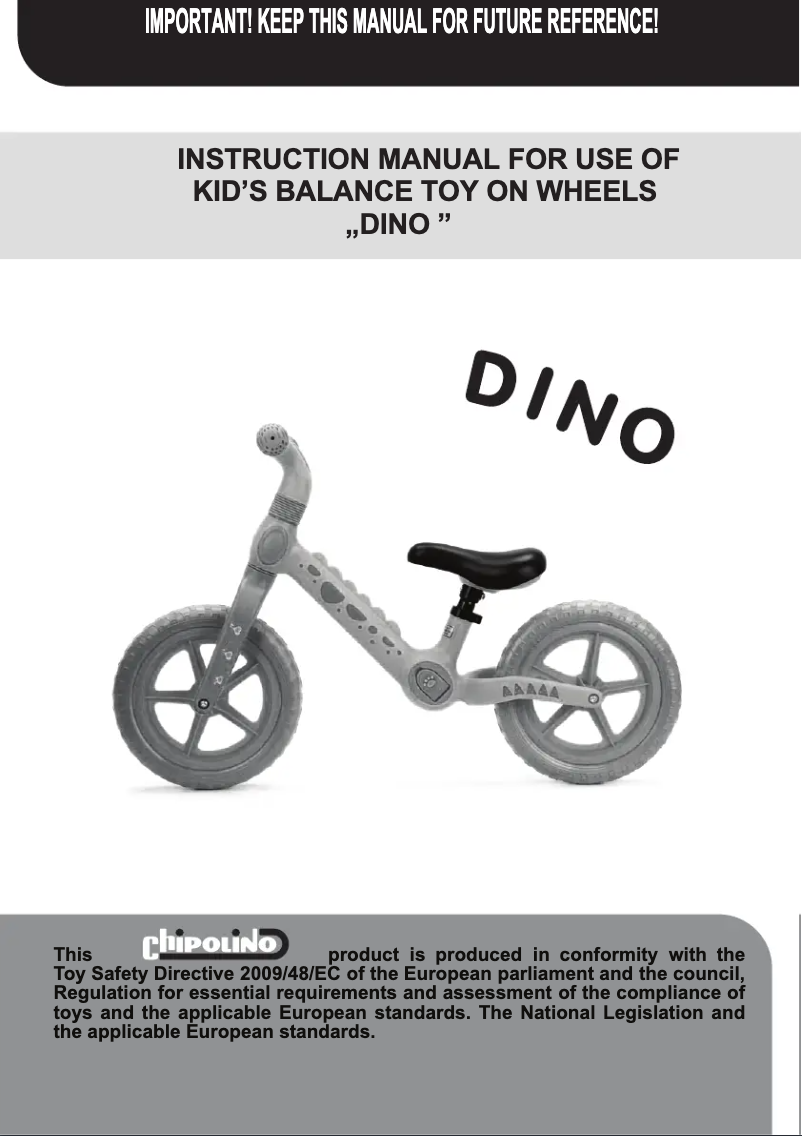 Page n°1 - Manuel utilisateur Chipolino Dino