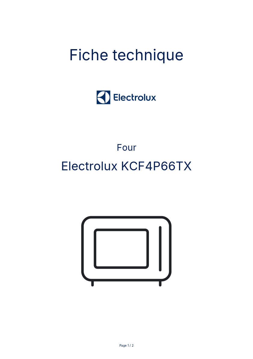 Image de la première page du manuel de l'appareil KCF4P66TX
