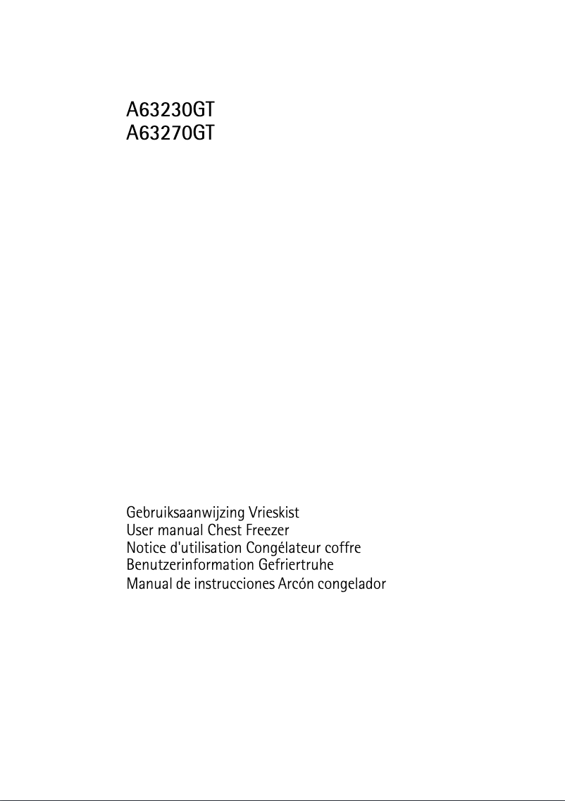 Page n°1 - Manuel utilisateur AEG-Electrolux Arctis 63230 GT