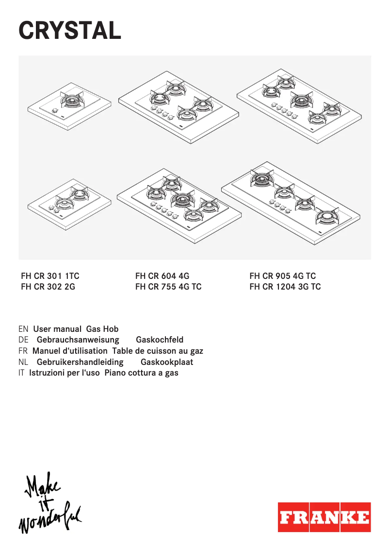 Image de la première page du manuel de l'appareil Crystal FHCR 301 1TC HE